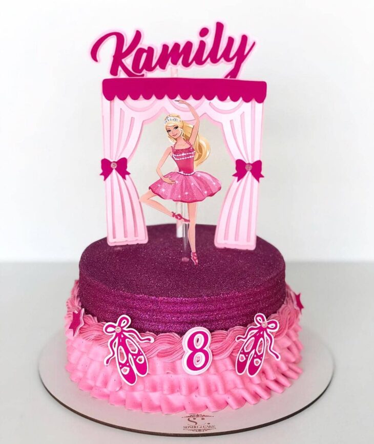 BOLO DE 2 ANDARES TEMA BARBIE  Tema barbie. Forma de 2 kilos