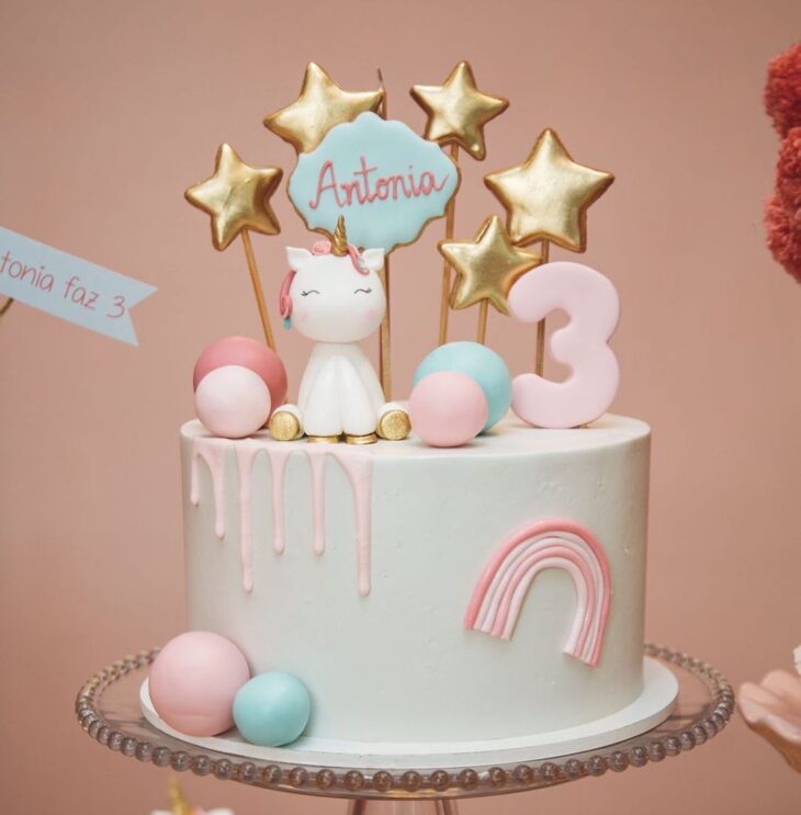 Bolo de Unicórnio: +107 Bolos Decorados e Topos Lindos para Sua Festa