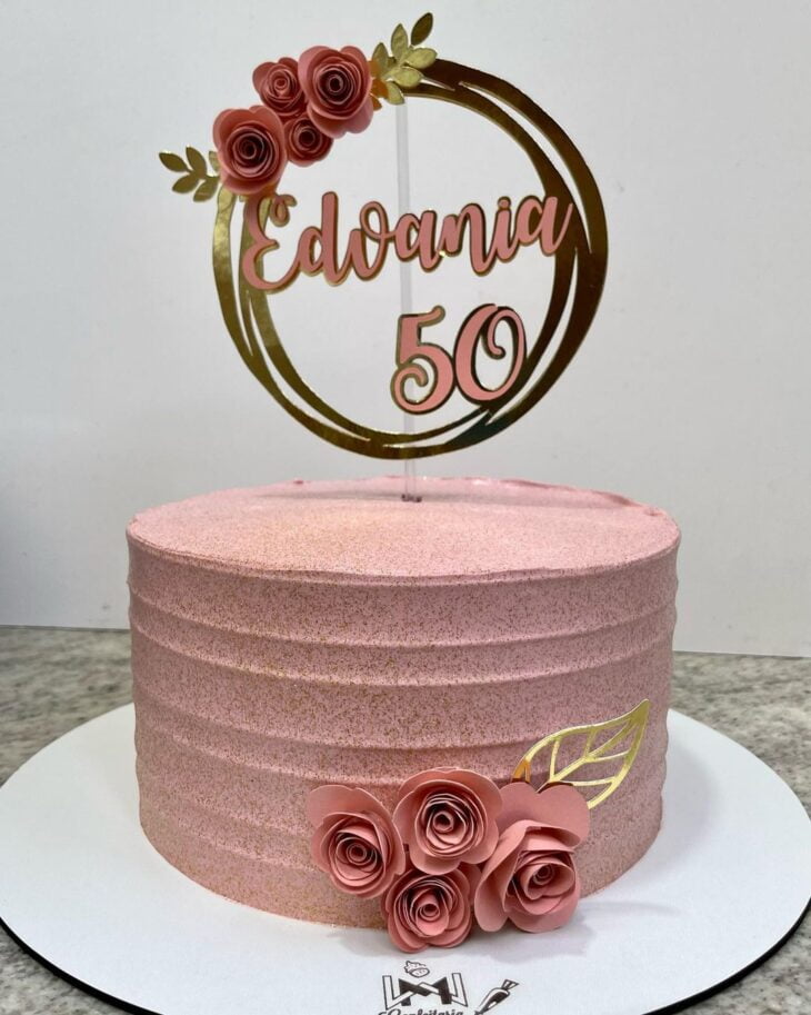 Bolo aniversário 50 anos - Eronilda Bolos Decorados
