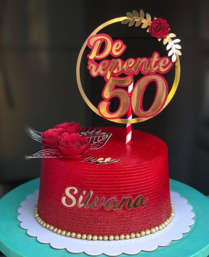 ❤ 14 TOP DECORAÇÃO MAIS LINDA DE BOLO DE ANIVERSÁRIO [TEMA 50 ANOS] 