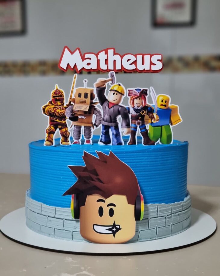 bolo de aniversario tema roblox