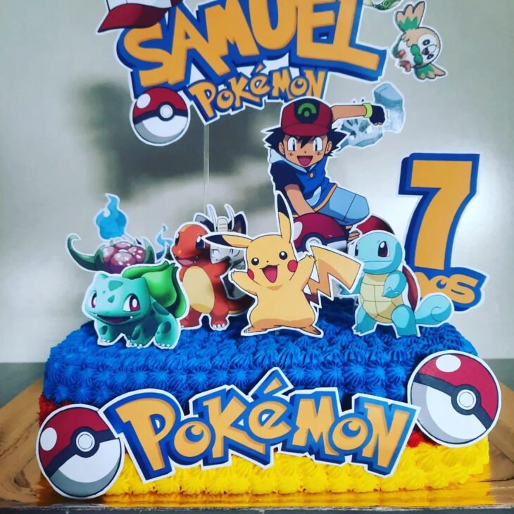 bolo pokemon 2 andares #bolo #bolopokemon #pokémon #festapokemon  #decoraçãopokemon