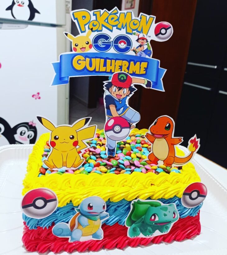 Bolo Pokémon: tutoriais e 100 modelos para se encantar em 2023  Bolo de  pokemon, Bolos pokemon, Bolo de aniversário de pokemon