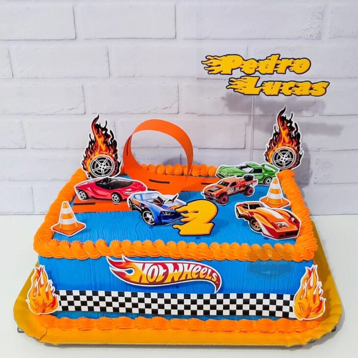 Pista de Carrinhos Hot Wheels Papel De Arroz p/ Bolo A4 20x30cm