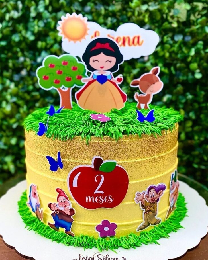 Topo de bolo Branca de neve topper desenho princesa