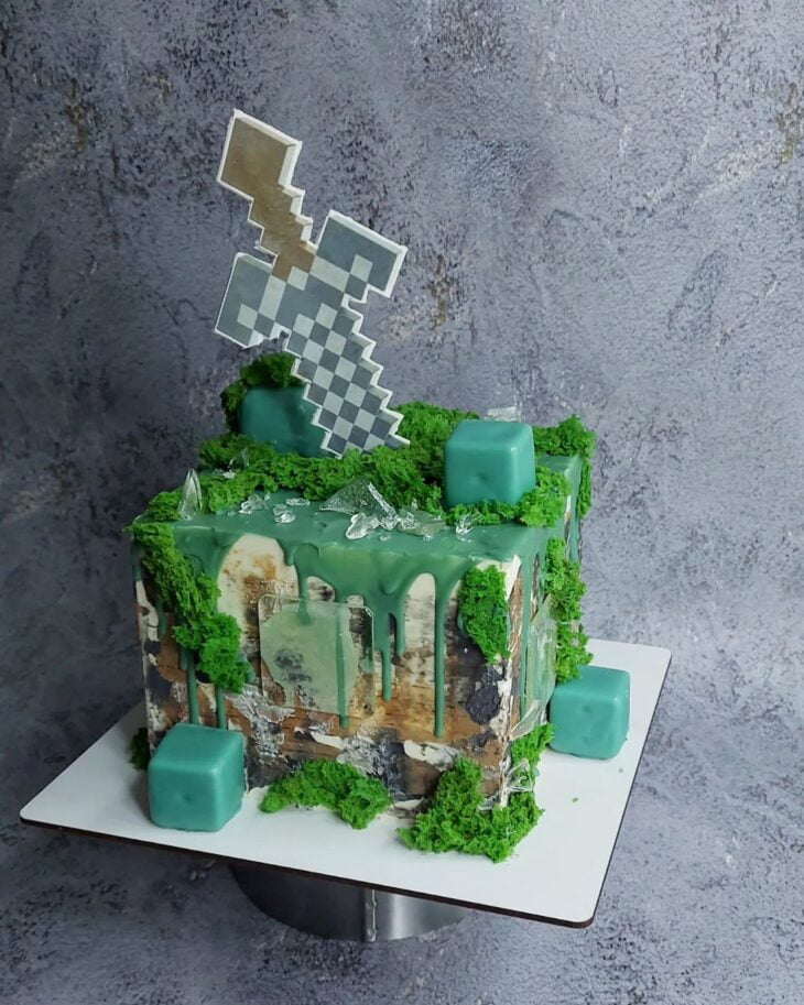 BOLO MINECRAFT (fácil e rápido de fazer) CHAY CAKES 