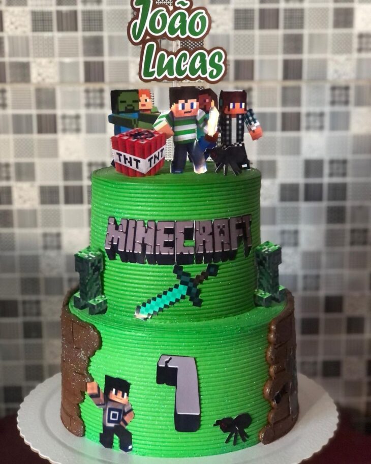 Lu Cakes - Bolos Artísticos: Bolo Minecraft com Lego