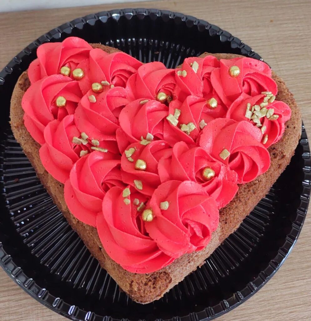 Bolo de coração de chocolate