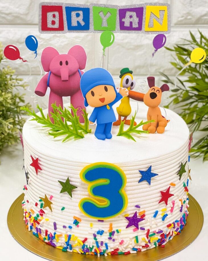 bolo do Pocoyo redondo