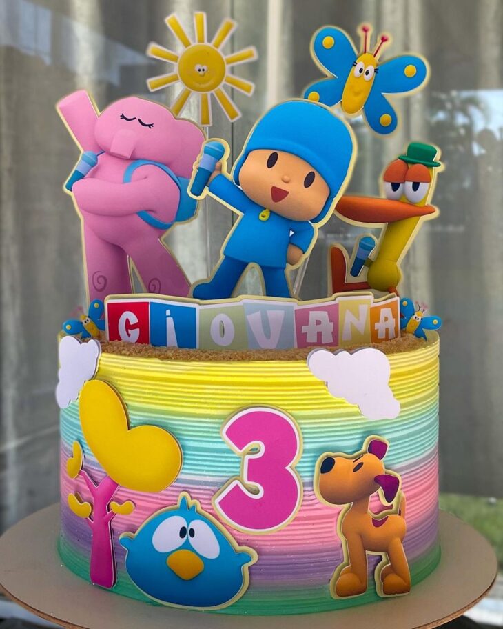 bolo do Pocoyo de 3 anos