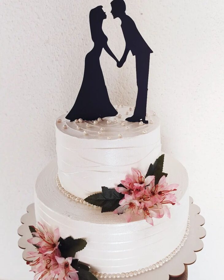 Topo de bolo de casamento de papel