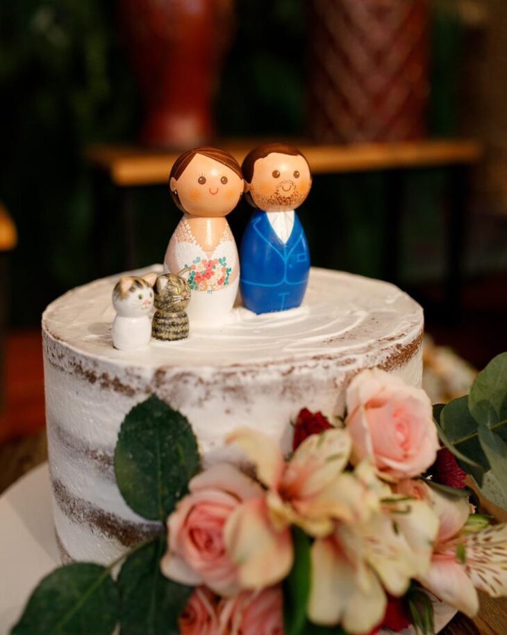Topo de bolo de casamento personalizado