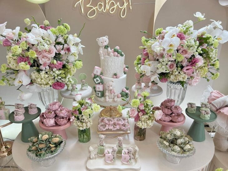 decoração para mesa de chá de bebê
