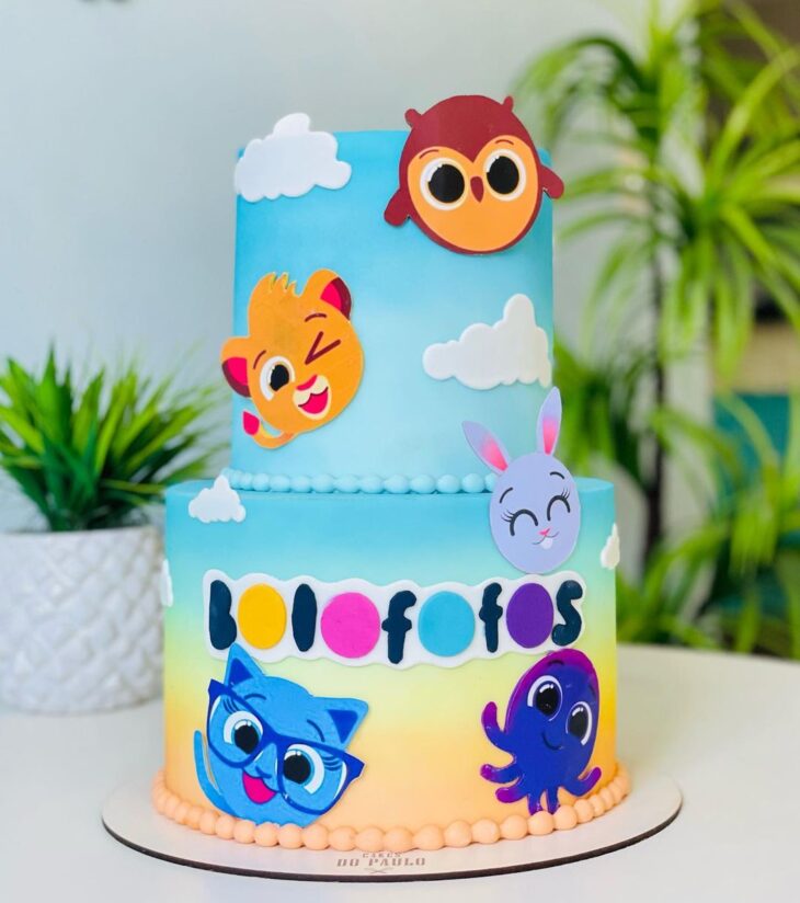 Design de bolo de aniversário infantil de 5 anos