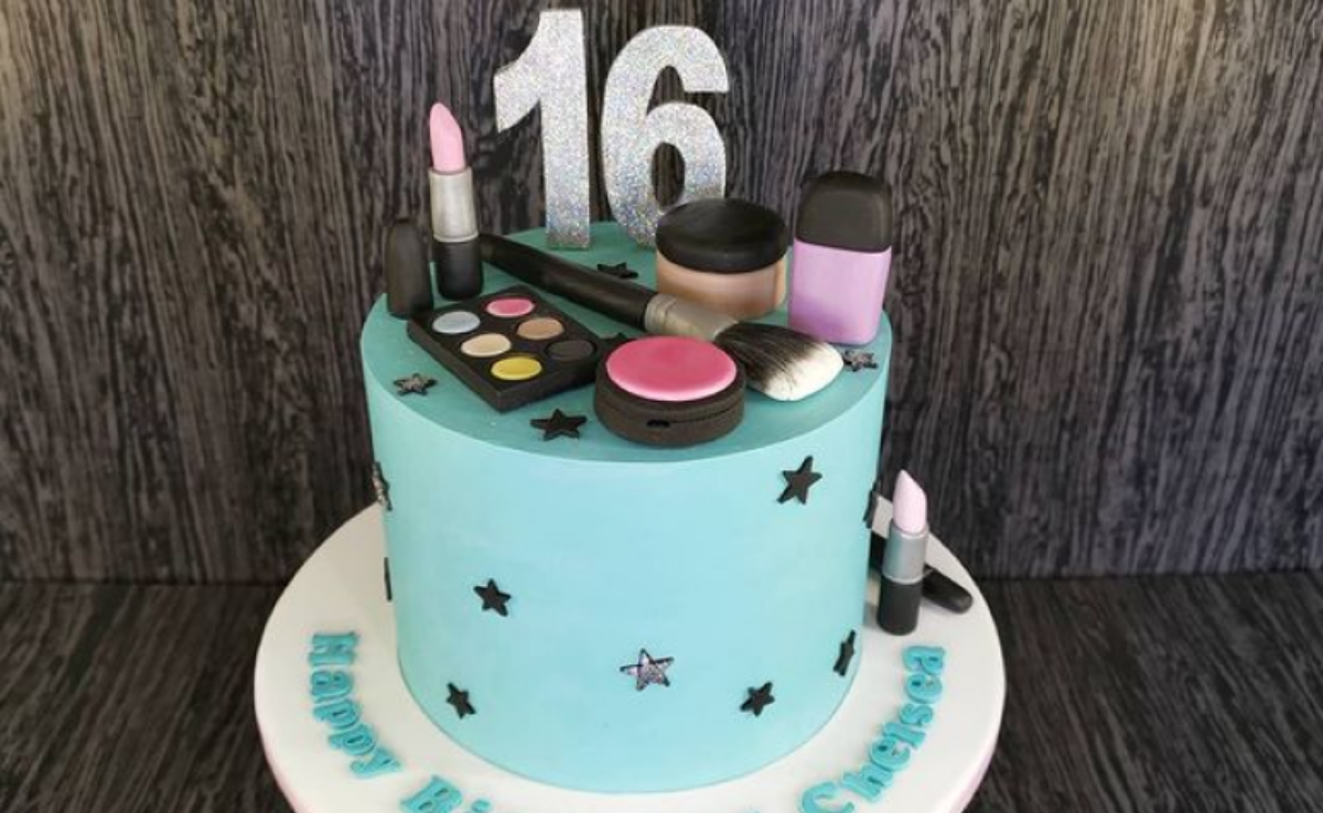 Topo de bolo decoração de festa tema maquiagem png