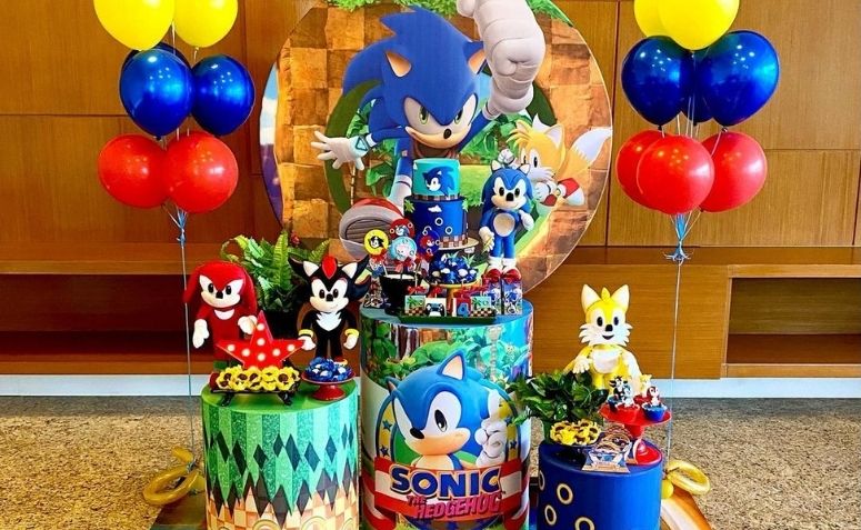 Decoracao aniversario sonic