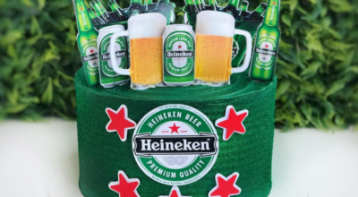 Celebre seu amor pela verdinha com um bolo Heineken digno de brinde